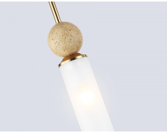  Подвесной светильник LH53256 BS/FR латунь/белый матовый E14 max 40W D80*470