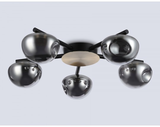  Потолочный светодиодный светильник LH12009/5 BK/GD/SM черный/золото/дымчатый 30W 3000K D790*180