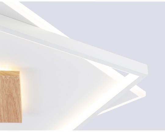  Светильник светодиодный потолочный FL4790 WH/WD белый/дерево 77W 3000-6000K 515*515*50 (без ПДУ)