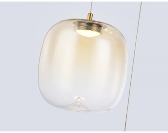  Подвесной светодиодный светильник LH11105/3 BS/TI латунь/янтарь 12W 3000K D350*1505