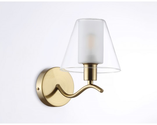  Настенный светильник LH57095 BS/FR латунь/белый матовый E14 max 40W 230*140*200