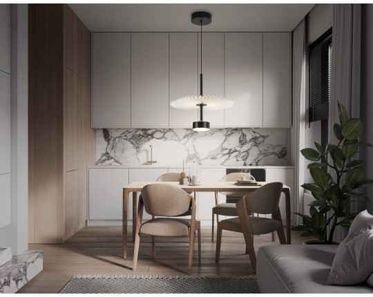  Подвесной светодиодный светильник LH72601 BK/WH черный/белый 6W 3000K D300*260-1770