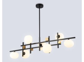 Светильник на штанге LH51017/7 BK/BS/FR черный/латунь/белый матовый G9*7 max 28W 1100*240*300