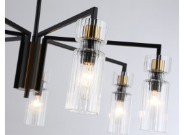  Люстра на штанге LH56115/7 BK/BS/CL черный/латунь/прозрачный E14*7 max 40W D705*350