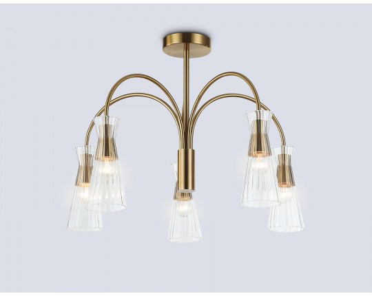  Люстра на штанге LH55701/5 BS/CL латунь/прозрачный E14*5 max 40W D600*440