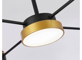  Потолочный светодиодный светильник с пультом FL51632/4+1 BK/GD черный/золото 3000K-6400K 48W 910*745*300 (ПДУ ИК)