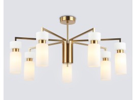  Люстра на штанге LH56126/7 BS/FR латунь/белый матовый E14*7 max 40W D705*350