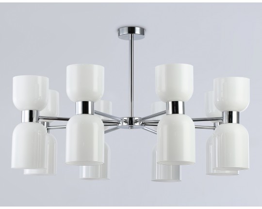  Люстра на штанге LH56085/16 СH/FR хром/белый матовый E14*16 max 40W D860*510