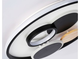  Настенно-потолочный светодиодный светильник с пультом FL4802 WH/BK белый/черный 3000K-6400K 70W D500*95 (ПДУ ИК)