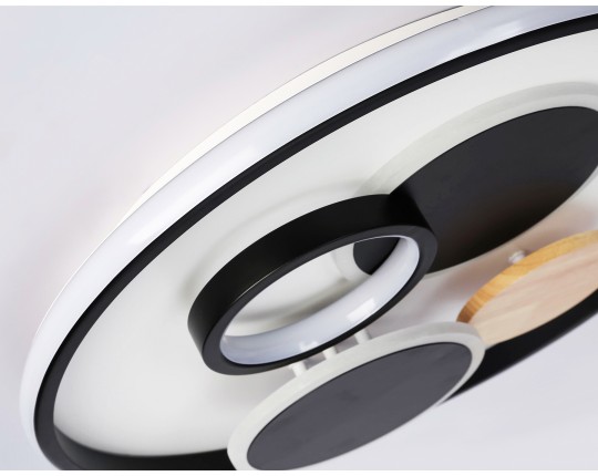  Настенно-потолочный светодиодный светильник с пультом FL4802 WH/BK белый/черный 3000K-6400K 70W D500*95 (ПДУ ИК)