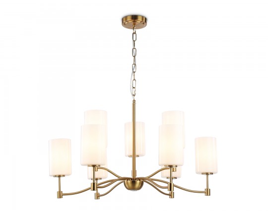  Подвесная люстра LH56054/6+3 BS/FR латунь/белый матовый E14*9 max 40W D765*1060