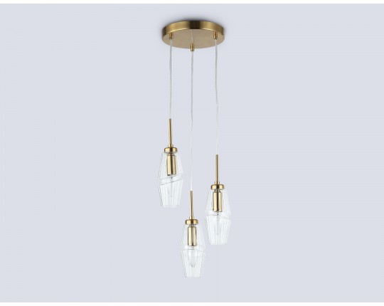  Подвесной светильник LH55210/3 BS/CL латунь/прозрачный E14*3 max 40W D240*470