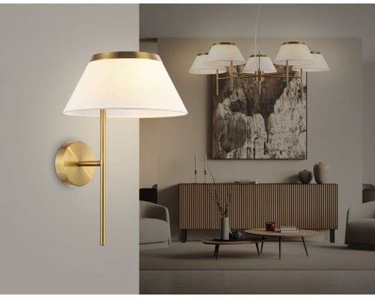  Настенный светильник с абажуром LH72475 BS/WH латунь/белый Е14 max 40W 300*260*400