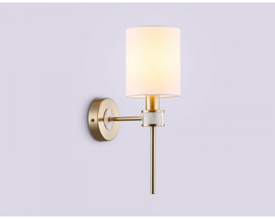  Настенный светильник с абажуром LH72375 DBS/WH темная латунь/белый E14 max 40W 190*120*370