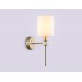  Настенный светильник с абажуром LH72375 DBS/WH темная латунь/белый E14 max 40W 190*120*370