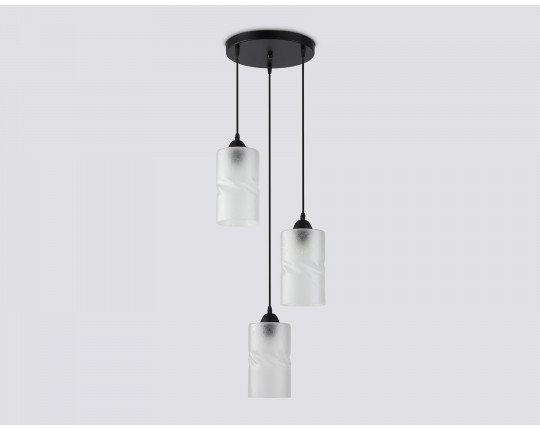  Светильник подвесной со стеклянными плафонами TR3412/3 BK черный E27/3 max 60W D330*1000
