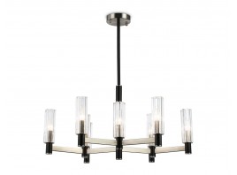  Люстра на штанге LH55503/9 SN/BK/CL сатин никель/черный/прозрачный E14*9 max 40W D760*760