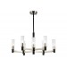  Люстра на штанге LH55503/9 SN/BK/CL сатин никель/черный/прозрачный E14*9 max 40W D760*760