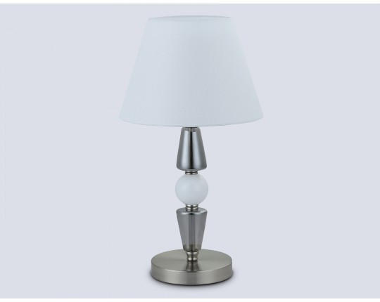  Настольная лампа с абажуром LH75262 SN/FR сатин никель/белый матовый E14 max 40W D260*470