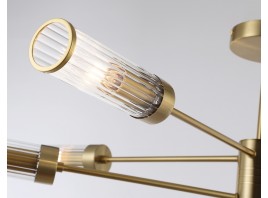  Люстра со стеклянными плафонами на штанге LH55162/8 BS/CL латунь/прозрачный E14/8 max 40W D930*330