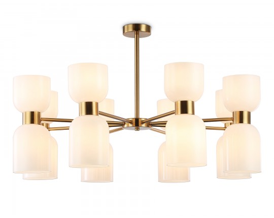  Люстра на штанге LH56095/16 BS/FR латунь/белый матовый E14*16 max 40W D860*510