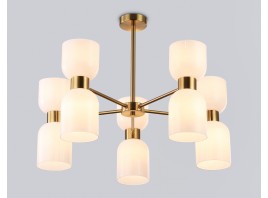 Люстра на штанге LH56093/10 BS/FR латунь/белый матовый E14*10 max 40W D700*510