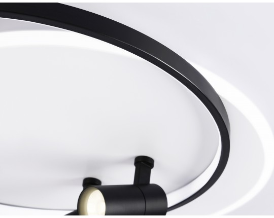  Настенно-потолочный светодиодный светильник с пультом FL51392/1+2 WH/BK белый/черный 3000K-6400K 65W 560*480*120 (ПДУ РАДИО 2.4G)