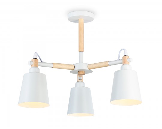  Подвесная люстра TR82204/3 WH/LW белый/светлое дерево E27/3 max 40W D560*430