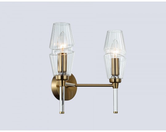  Настенный светильник LH55206/2 BS/CL латунь/прозрачный E14*2 max 40W 330*170*280