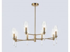  Люстра на штанге LH55202/8 BS/CL латунь/прозрачный E14*8 max 40W D800*520