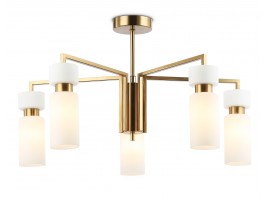  Люстра на штанге LH56124/5 BS/FR латунь/белый матовый E14*5 max 40W D605*350