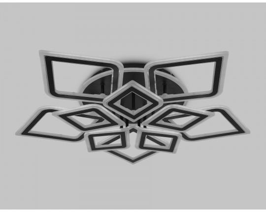  Потолочный светодиодный светильник с пультом FA8915/5+5 BK/CH черный/хром 193W 3000K-6400K 770*740*120 (ПДУ РАДИО 2.4G)