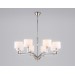  Подвесная люстра с абажурами и хрусталем LH71123/8 SN/WH никель/белый E14/8 max 40W D840*880