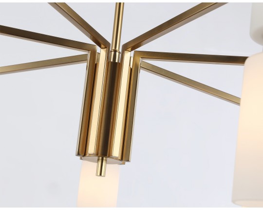  Люстра на штанге LH56126/7 BS/FR латунь/белый матовый E14*7 max 40W D705*350