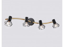  Настенно-потолочный спот в стиле лофт TR8658/4 BK/GD черный/золото E14/4 max 60W 750*100*185