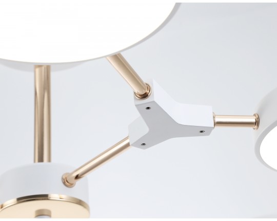  Люстра светодиодная на штанге FL516333/6 WH/FGD белый/золото 108W 3000-6000K D780*210 (без ПДУ)