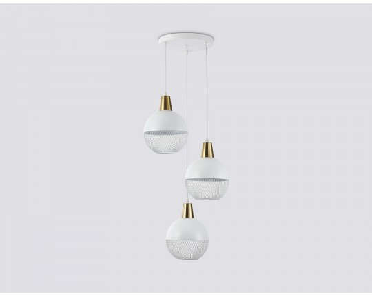  Светильник подвесной TR8503/3 WH/CP белый/медь E27/3 max 60W D410*1000