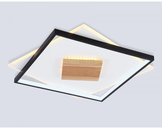 Светильник светодиодный потолочный FL4791 WH/BK/WD белый/черный/дерево 77W 3000-6000K 515*515*50 (без ПДУ)