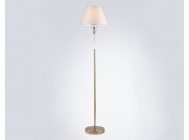  Напольный светильник с абажуром и хрусталем LH71028 BS/WH латунь/белый E27 max 60W D360*1550