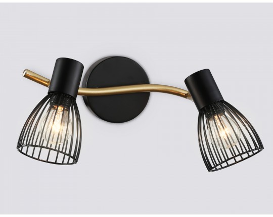  Настенно-потолочный спот в стиле лофт TR8660/2 BK/GD черный/золото E14/2 max 60W 330*100*170
