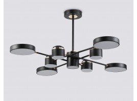  Люстра светодиодная на штанге FL51629/9+4 BK/FGD черный/золото 132W 3000-6000K D850*370 (без ПДУ)