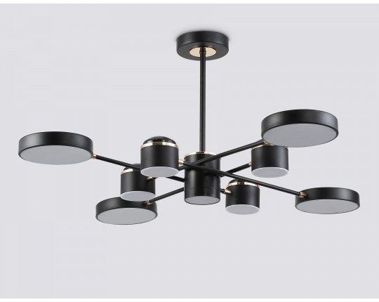  Люстра светодиодная на штанге FL51629/9+4 BK/FGD черный/золото 132W 3000-6000K D850*370 (без ПДУ)