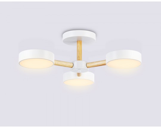  Подвесной светодиодный светильник с пультом FL4821/3 WH белый 3000K-6400K 40W D580*160 (ПДУ ИК)