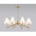  Люстра со стеклянными плафонами на штанге LH57135/8 BS/FR латунь/белый матовый E14/8 max 40W D800*650