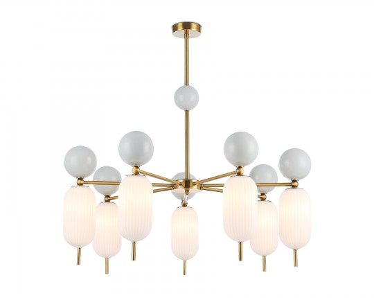  Светильник на штанге LH53106/7 BS/GR/FR латунь/серый/белый матовый G9*7 max 28W D800*800