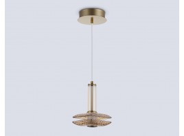  Подвесной светодиодный светильник LH31001 BS/TI латунь/янтарь 10W 3000K 150*150*240
