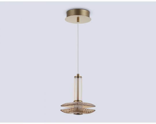  Подвесной светодиодный светильник LH31001 BS/TI латунь/янтарь 10W 3000K 150*150*240