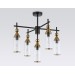  Люстра на штанге LH55256/5 BK/BS/CL черный/латунь/прозрачный E14*5 max 40W D520*520