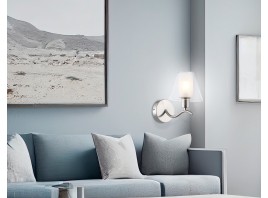  Настенный светильник со стеклянным плафоном LH57085 SN/FR никель/белый матовый E14 max 40W 230*140*200