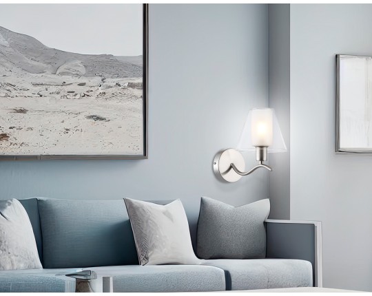  Настенный светильник со стеклянным плафоном LH57085 SN/FR никель/белый матовый E14 max 40W 230*140*200